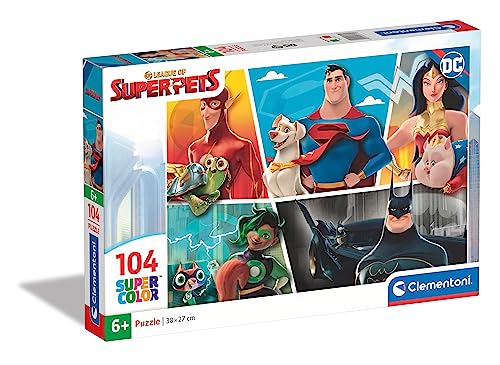 Clementoni - 27172 - Supercolor Puzzle Dc Superpets - Puzzle 104 Teile Ab 6 Jahren, buntes Kinderpuzzle mit besonderer Leuchtkraft & Farbintensität, Geschicklichkeitsspiel für Kinder Clementoni - 27172 - Supercolor Puzzle Dc Superpets - Puzzle 104 Teile Ab 6 Jahren, buntes Kinderpuzzle mit besonderer Leuchtkraft & Farbintensität, Geschicklichkeitsspiel für Kinder von Clementoni