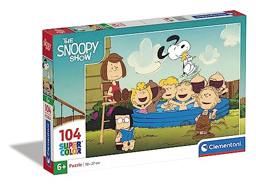 Clementoni - 27266 - Supercolor Puzzle - Peanuts - Puzzle 104 Teile Ab 6 Jahren, Buntes Kinderpuzzle Mit Besonderer Leuchtkraft & Farbintensität, Geschicklichkeitsspiel Für Kinder von Clementoni