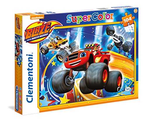 Clementoni 27972 Blaze and The Monster Machines Clementoni-27972-Supercolor Puzzle, High tire-104 Teile, Mehrfarbig, 104 Pezzi von Clementoni