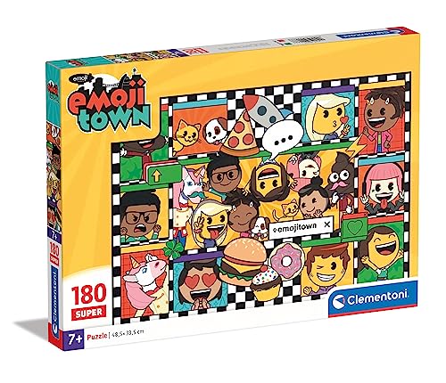 Clementoni - 29066 - Supercolor Puzzle - Emoji - Puzzle 180 Teile Ab 7 Jahren, Buntes Kinderpuzzle Mit Besonderer Leuchtkraft & Farbintensität, Geschicklichkeitsspiel Für Kinder von Clementoni