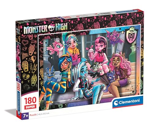 Clementoni Supercolor Monster High Puzzle - Puzzle 180 Teile ab 7 Jahren - buntes Kinderpuzzle mit besonderer Leuchtkraft & Farbintensität - Geschicklichkeitsspiel für Kinder 29791 von Clementoni