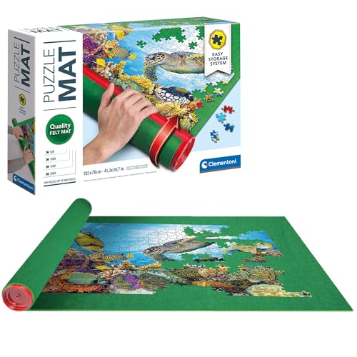 Clementoni Puzzlerolle - Einfaches Aufbewahrungssystem für Puzzle bis 2000 Teile - Puzzle-Matte aus Filz 105 x 78 cm, Puzzle-Zubehör 30229 von Clementoni