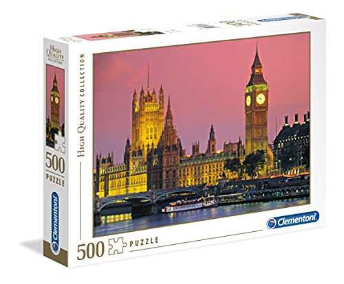 Clementoni 30378 London House of Parliament – Puzzle 500 Teile ab 9 Jahren, buntes Erwachsenenpuzzle mit kräftigen Farben, Geschicklichkeitsspiel für die ganze Familie, schöne Geschenkidee von Clementoni