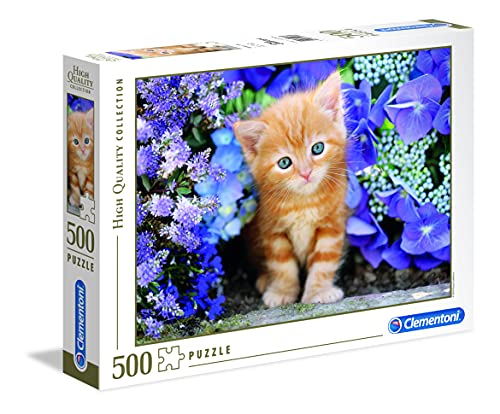 Clementoni 30415 Katze im Blumenmeer – Puzzle 500 Teile, Geschicklichkeitsspiel für die ganze Familie, Erwachsenenpuzzle ab 14 Jahren von Clementoni