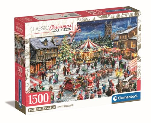 Clementoni 31725 The Christmas Fair Puzzle 1500 Teile, Hochwertige Kollektion, für Erwachsene, Hergestellt in Italien, Multicolor-31725, Multicolor von Clementoni