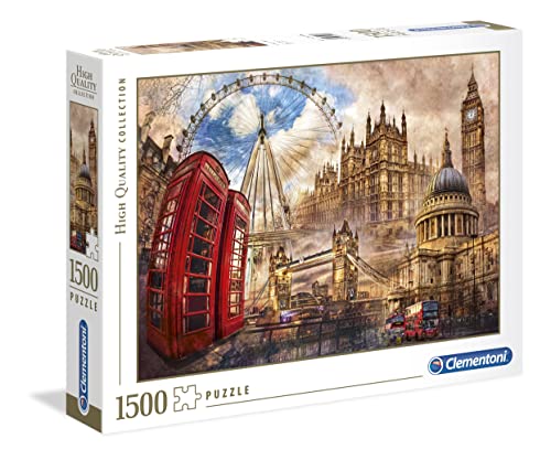 Clementoni 31807 Altes London – Puzzle 1500 Teile ab 9 Jahren, buntes Erwachsenenpuzzle mit kräftigen Farben, Geschicklichkeitsspiel für die ganze Familie, schöne Geschenkidee von Clementoni