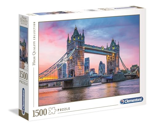 Clementoni 31816 Tower Bridge London – Puzzle 1500 Teile ab 9 Jahren, buntes Erwachsenenpuzzle mit kräftigen Farben, Geschicklichkeitsspiel für die ganze Familie, schöne Geschenkidee von Clementoni