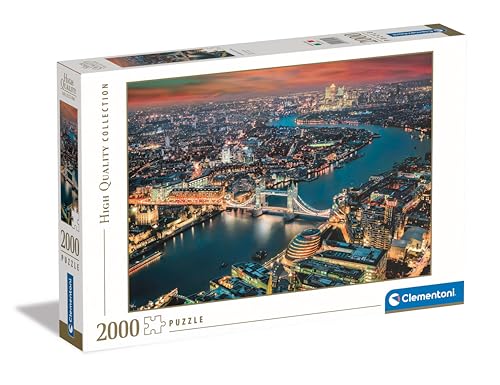 Clementoni London Aerial View Puzzle 2000 Teile Erwachsene - London Puzzle Erwachsene in 97,5 x 66,8 cm - Puzzle Erwachsene anspruchsvoll von Clementoni 32082 von Clementoni