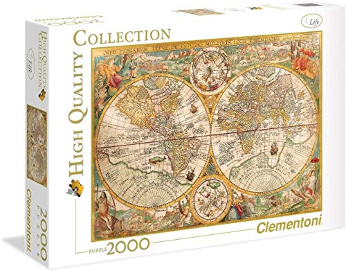 Clementoni 32557 Antike Landkarte – Puzzle 2000 Teile ab 9 Jahren, buntes Erwachsenenpuzzle mit kräftigen Farben, Geschicklichkeitsspiel für die ganze Familie, schöne Geschenkidee von Clementoni