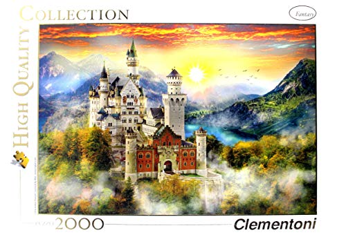 Clementoni 32559 Neuschwanstein – Puzzle 2000 Teile ab 9 Jahren, buntes Erwachsenenpuzzle mit kräftigen Farben, Geschicklichkeitsspiel für die ganze Familie, schöne Geschenkidee von Clementoni