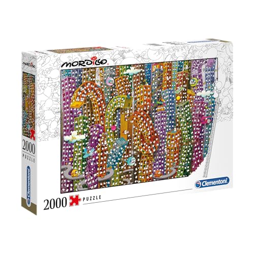 Clementoni 32565 Mordillo Der Dschungel – Puzzle 2000 Teile, buntes Legespiel für die ganze Familie, Erwachsenenpuzzle ab 14 Jahren von Clementoni