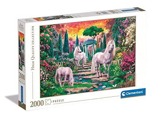 Clementoni - 32575 Collection - Classical Garden Unicorns, Puzzle 2000 Teile Für Erwachsene Und Kinder 10 Jahren, Geschicklichkeitsspiel Für Die Ganze Familie von Clementoni