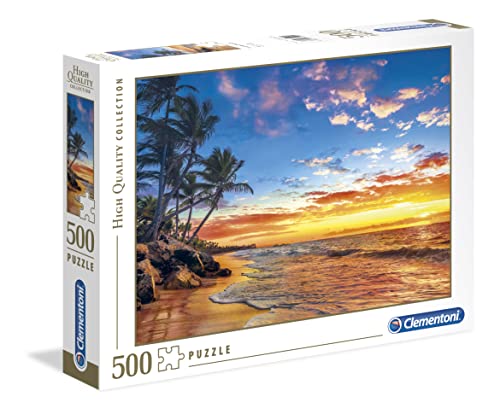 Clementoni 35058 Paradiesstrand – Puzzle 500 Teile ab 9 Jahren, buntes Erwachsenenpuzzle mit kräftigen Farben, Geschicklichkeitsspiel für die ganze Familie, schöne Geschenkidee von Clementoni