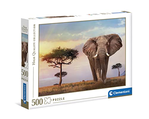 Clementoni 35096 Sonnenuntergang in Afrika – Puzzle 500 Teile ab 9 Jahren, buntes Erwachsenenpuzzle mit kräftigen Farben, Geschicklichkeitsspiel für die ganze Familie, schöne Geschenkidee von Clementoni