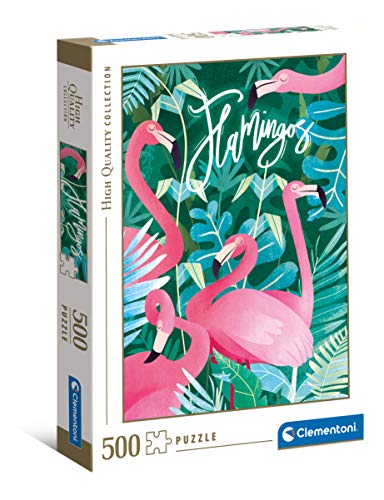 Clementoni 35101 Fantastic Animals Flamingos – Puzzle 500 Teile ab 9 Jahren, buntes Erwachsenenpuzzle mit kräftigen Farben, Geschicklichkeitsspiel für die ganze Familie, schöne Geschenkidee von Clementoni