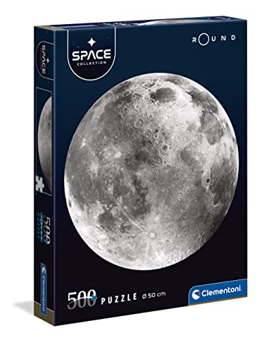 Clementoni - 35108 - Rund Collection Space - Moon - Puzzle 500 Teile - Legespiel Puzzle, Geschicklichkeitsspiel für die ganze Familie, Erwachsenenpuzzle ab 10 Jahren - Puzzle rund für Erwachsene von Clementoni