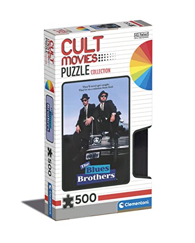 Clementoni 35109 Italien Cult Movies Blues Brothers-Puzzle 500 Teile ab 14 Jahren, Erwachsenenpuzzle mit Wimmelbild, Geschicklichkeitsspiel für die ganze Familie, Mehrfarbig, Medium von Clementoni