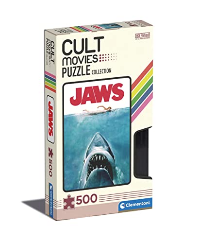 Clementoni 35111 Tiburon 500pzs Does not apply Italy Cult Movies Jaws-puzzle 500 Teile ab 14 Jahren, Erwachsenenpuzzle mit Wimmelbild, Geschicklichkeitsspiel für die ganze Familie, Mehrfarbig, Medium von Clementoni