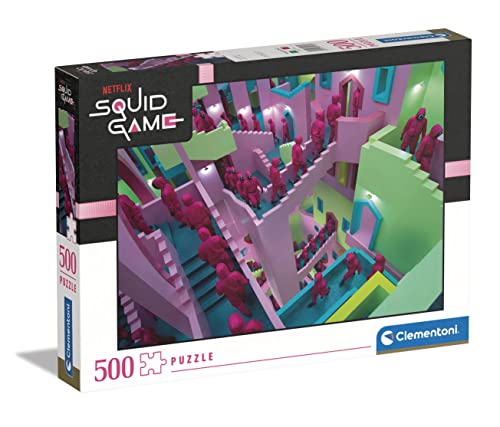 Clementoni - 35130 - Puzzle Squid Game - 500 Teile Für Erwachsene Und Kinder Ab 10 Jahre, Geschicklichkeitsspiel Für Die Ganze Familie von Clementoni