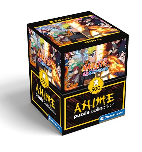 Clementoni 35516 Naruto Shippuden Puzzle 500 Teile, Anime Würfel, Hochwertige Kollektion, für Erwachsene, Hergestellt in Italien, Multicolor-35516, Multicolor, 49 x 36 cm von Clementoni