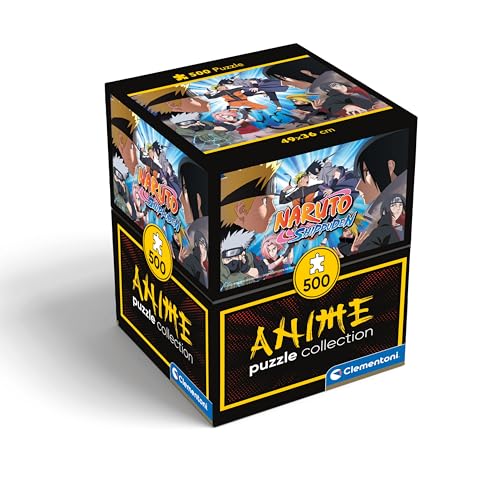 Clementoni 35517 Naruto Shippuden Puzzle 500 Teile, Anime Würfel, Hochwertige Kollektion, für Erwachsene, Hergestellt in Italien, Multicolor-35517, Multicolor, 49 x 36 cm von Clementoni