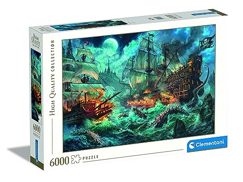 Clementoni - 36530 Collection Puzzle - Pirates Battle - Puzzle 6000 Teile ab 14 Jahren, Erwachsenenpuzzle mit Wimmelbild, herausforderndes Geschicklichkeitsspiel für die ganze Familie von Clementoni