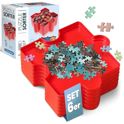 Clementoni Puzzle-Sortierer - 6x stapelbare Sortierhilfe Schalen für Aufbewahrung, Organisation & Transport - Puzzle-Zubehör für Puzzle bis 1000 Teile, 37040 von Clementoni