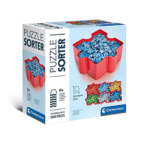 Clementoni Puzzle-Sortierer - 6x stapelbare Sortierhilfe Schalen für Aufbewahrung, Organisation & Transport - Puzzle-Zubehör für Puzzle bis 1000 Teile, 37040 von Clementoni