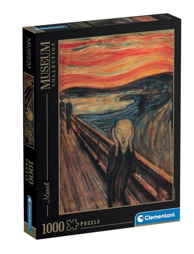 Clementoni 39377 Munch – Der Schrei – Puzzle 1000 Teile, Museum Collection, Geschicklichkeitsspiel für die ganze Familie, buntes Legespiel, Erwachsenenpuzzle ab 14 Jahren von Clementoni