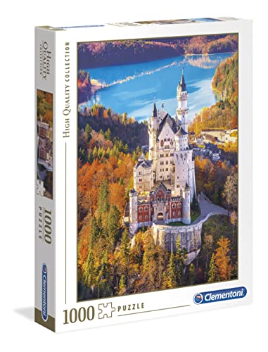 Clementoni 39382 Neuschwanstein – Puzzle 1000 Teile, Geschicklichkeitsspiel für die ganze Familie, buntes Legespiel, Erwachsenenpuzzle ab 14 Jahren von Clementoni