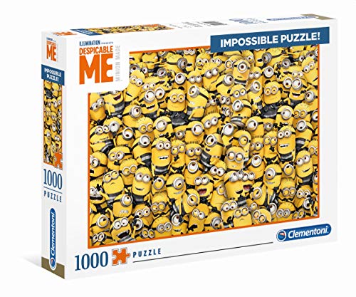 Clementoni 39408 Impossible Puzzle Minions – Puzzle 1000 Teile ab 9 Jahren, Erwachsenenpuzzle mit Wimmelbild, herausforderndes Geschicklichkeitsspiel für die ganze Familie von Clementoni