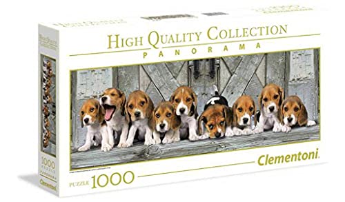 Clementoni 39435 Beagles – Puzzle 1000 Teile, Panorama Puzzle, Geschicklichkeitsspiel für die ganze Familie, Erwachsenenpuzzle ab 14 Jahren von Clementoni