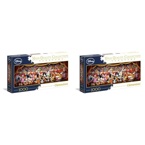 Clementoni - 39445 - Disney Panorama Collection Puzzle für Erwachsene und Kinder - Disney Orchestra - 1000 Teile Mehrfarbig (Packung mit 2) von Clementoni