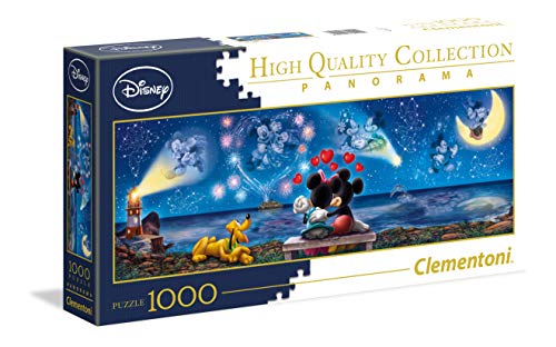 Clementoni 39449 Disney Classic – Puzzle Mickey & Minnie 1000 Teile, Panorama, Geschicklichkeitsspiel für die ganze Familie, Erwachsenenpuzzle ab 14 Jahren von Clementoni