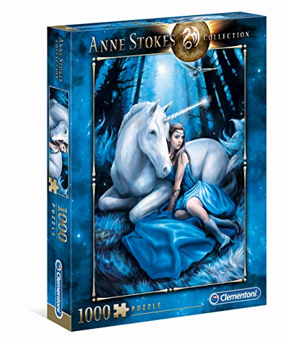 Clementoni 39462 Blauer Mond – Puzzle 1000 Teile, Anne Stokes Collection, herausforderndes Geschicklichkeitsspiel für die ganze Familie, Erwachsenenpuzzle ab 9 Jahren von Clementoni