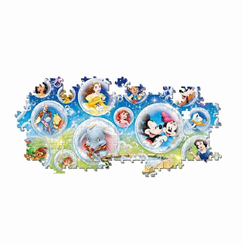 Clementoni 39515 Panorama Disney Classic – Puzzle 1000 Teile ab 9 Jahren, Erwachsenenpuzzle mit Panoramabild, Geschicklichkeitsspiel für die ganze Familie, ideal als Wandbild von Clementoni