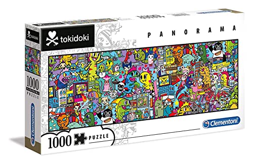 Clementoni 39568 Panorama Tokidoki – Puzzle 1000 Teile ab 9 Jahren, Erwachsenenpuzzle mit Panoramabild, Geschicklichkeitsspiel für die ganze Familie, ideal als Wandbild von Clementoni