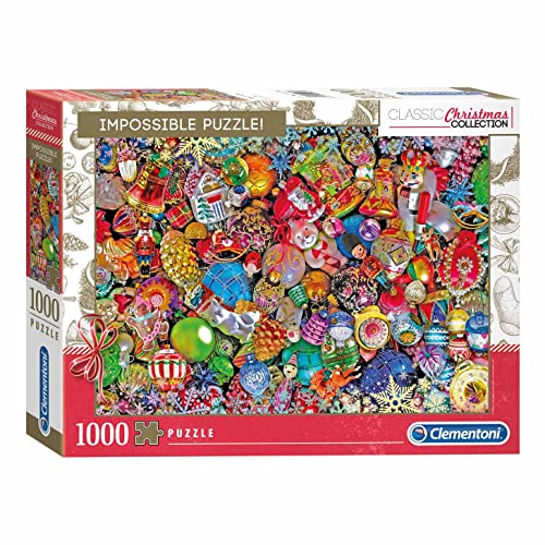 Clementoni - 39585 - Christmas Collection Santa - Jolly, unmögliche Puzzle 1000 Teile, Weihnachtspuzzle Puzzle Erwachsene, Geschicklichkeitsspiel für die ganze Familie, Mehrfarbig von Clementoni