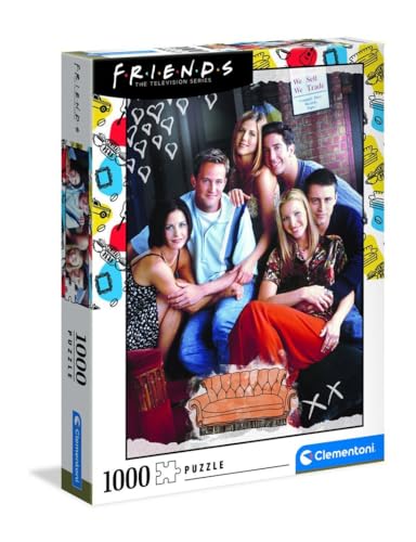 Clementoni 39587 Friends – Puzzle 1000 Teile ab 9 Jahren, buntes Erwachsenenpuzzle mit kräftigen Farben, Geschicklichkeitsspiel für die ganze Familie, schöne Geschenkidee von Clementoni