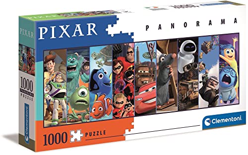 Clementoni 39610 Panorama Disney Pixar – Puzzle 1000 Teile ab 9 Jahren, Erwachsenenpuzzle mit Panoramabild, Geschicklichkeitsspiel für die ganze Familie, ideal als Wandbild von Clementoni