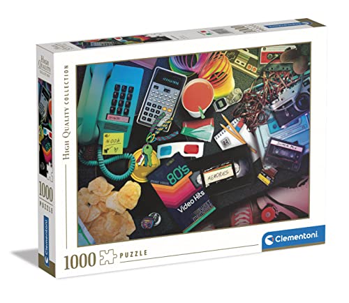 Clementoni - 39649 Collection Puzzle - 80S Nostalgia - Puzzle 1000 Teile ab 10 Jahren, Erwachsenenpuzzle mit Wimmelbild, Geschicklichkeitsspiel für die ganze Familie von Clementoni