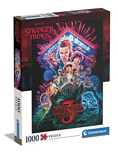 Clementoni 39653 Stranger Things Puzzle 1000 Teile für Erwachsene und Kinder ab 10 Jahre, herausforderndes Geschicklichkeitsspiel für die ganze Familie, Mehrfarbig, Medium von Clementoni