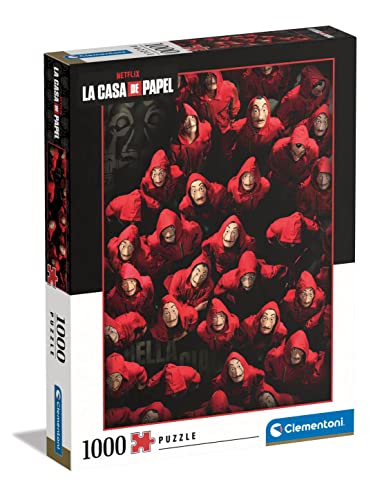 Clementoni - 39654 - Puzzle La Casa De Papel//Money Heist - Puzzle 1000 Teile für Erwachsene und Kinder ab 10 Jahre, herausforderndes Geschicklichkeitsspiel für die ganze Familie von Clementoni