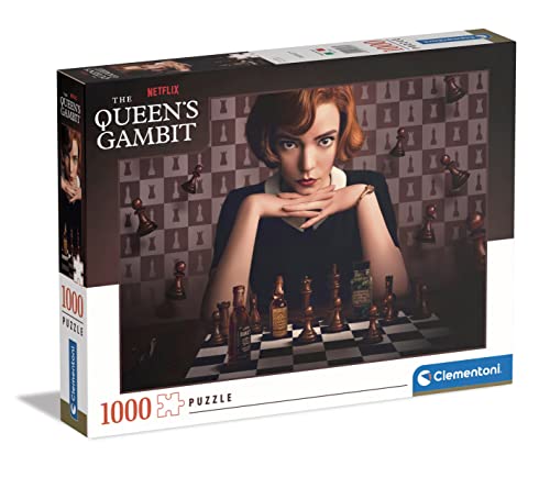 Clementoni Queen's Gambit Gambit-1000 Teile für Erwachsene, Netflix-Puzzle, hergestellt in Italien, mehrfarbig, 39697 Kinder Ab 10 Jahre, Geschicklichkeitsspiel Für Die Ganze Familie, Standard von Clementoni