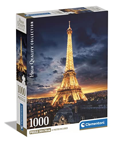 Clementoni 39703 Hochwertige Kollektion – Eiffelturm – 1000 Teile – Puzzle für Erwachsene, hergestellt in Italien, Mehrfarbig von Clementoni