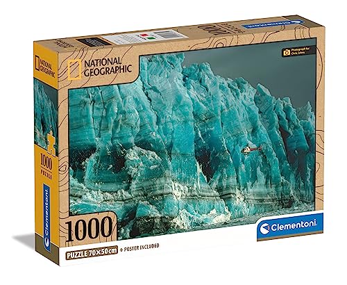 Clementoni - 39731 - Puzzle National Geographic - Hubbard Glacier - Puzzle 1000 Teile Für Erwachsene Und Kinder 14 Jahren, Geschicklichkeitsspiel Für Die Ganze Familie von Clementoni