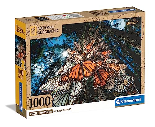 Clementoni - 39732 - Puzzle National Geographic - Monarch Butterflies - Puzzle 1000 Teile Für Erwachsene Und Kinder 14 Jahren, Geschicklichkeitsspiel Für Die Ganze Familie von Clementoni