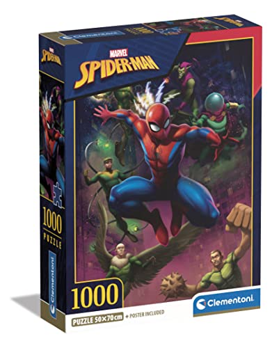 Clementoni - 39768 - Puzzle Marvel Spiderman, Puzzle 1000 Teile Für Erwachsene Und Kinder 10 Jahren, Geschicklichkeitsspiel Für Die Ganze Familie von Clementoni