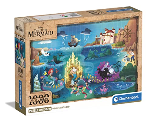 Clementoni 39783 Disney The Little Mermaid – 1000 Teile – Puzzle für Erwachsene, hergestellt in Italien, Mehrfarbig von Clementoni
