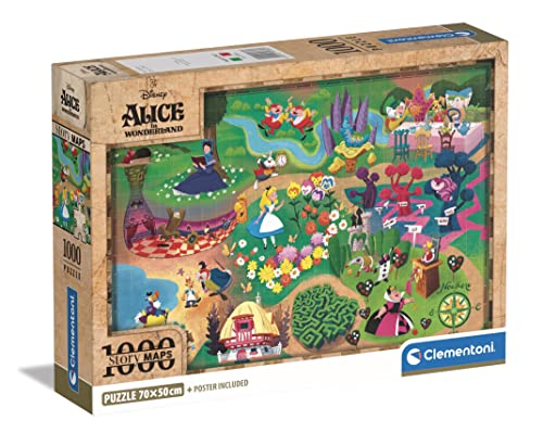 Clementoni 39785 Disney Alice im Wunderland – 1000 Teile – Puzzle für Erwachsene, hergestellt in Italien, Mehrfarbig von Clementoni